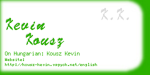 kevin kousz business card